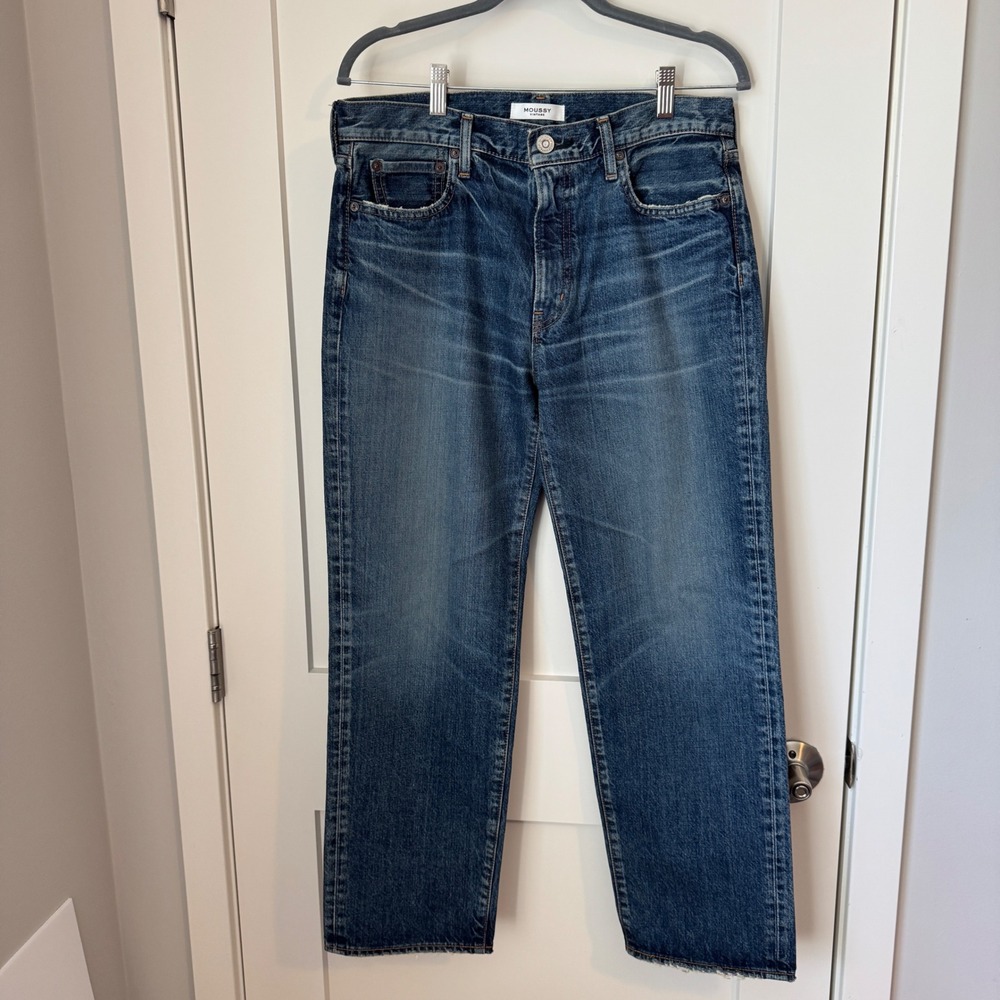 Moussy Vintage Women 27 Medium Wash Straight Leg Jeans Made in Japan 540HAC11